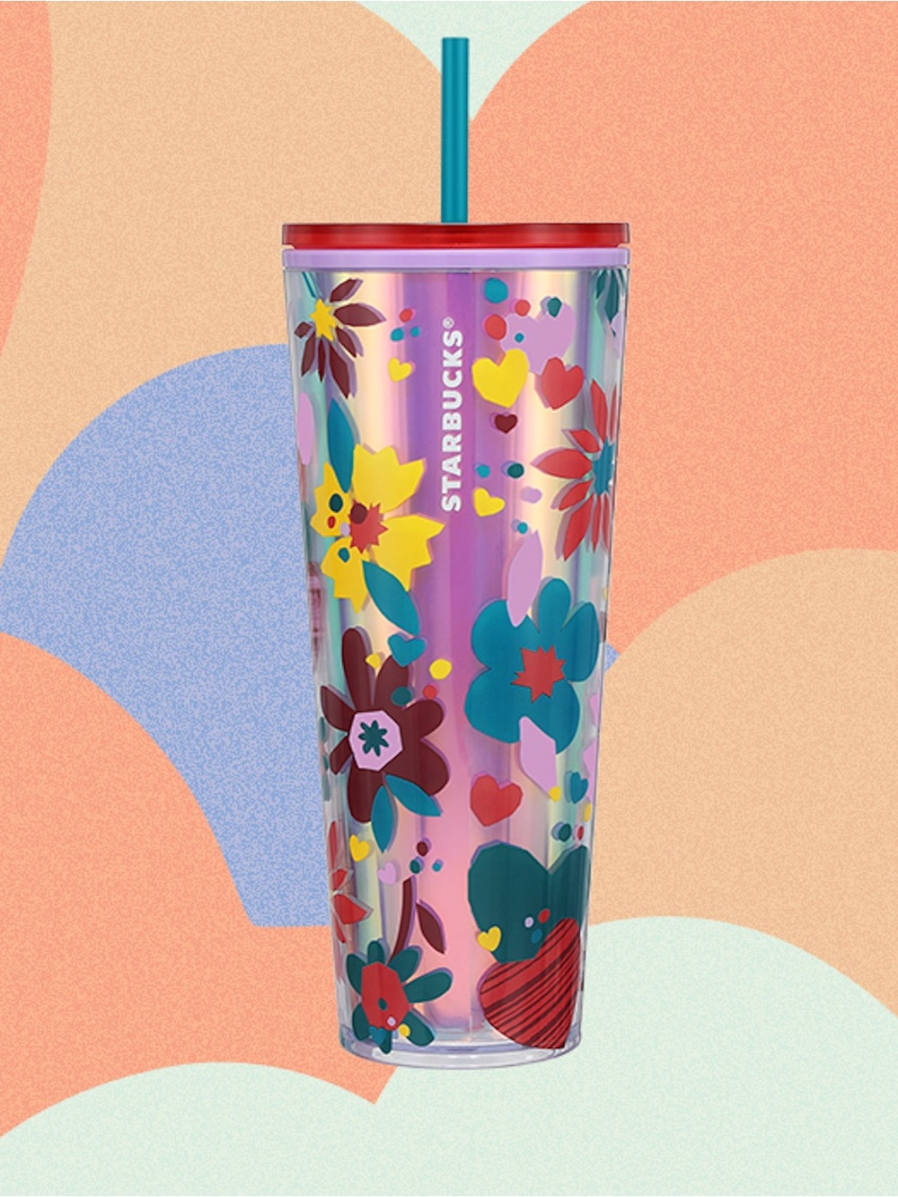New! Starbucks 2023 Valentines - Love Confetti Floral Heart Mirrored Tumbler